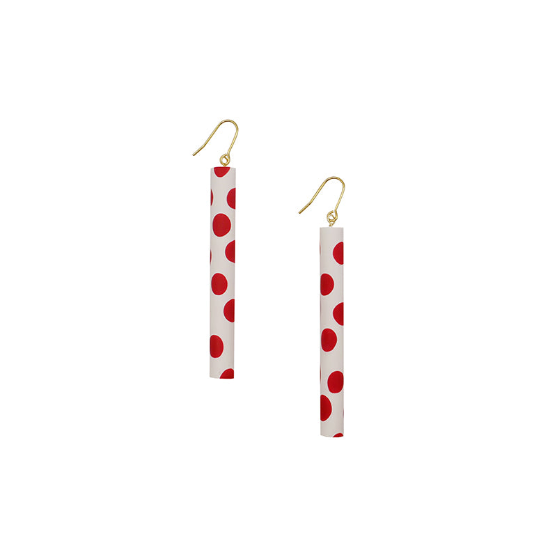 Polka Dot Round Bar Drop Earrings (Quick to ship) - AHED Project