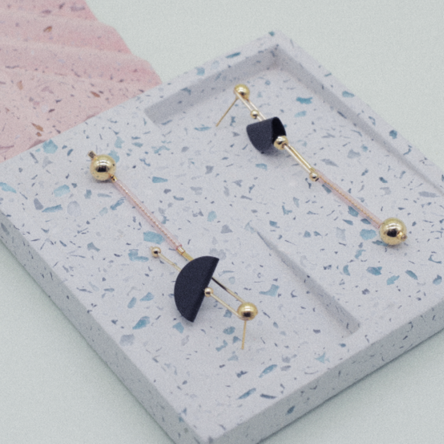 Balance Series - Balance Beam High-Low Drop Earrings - AHED Project
