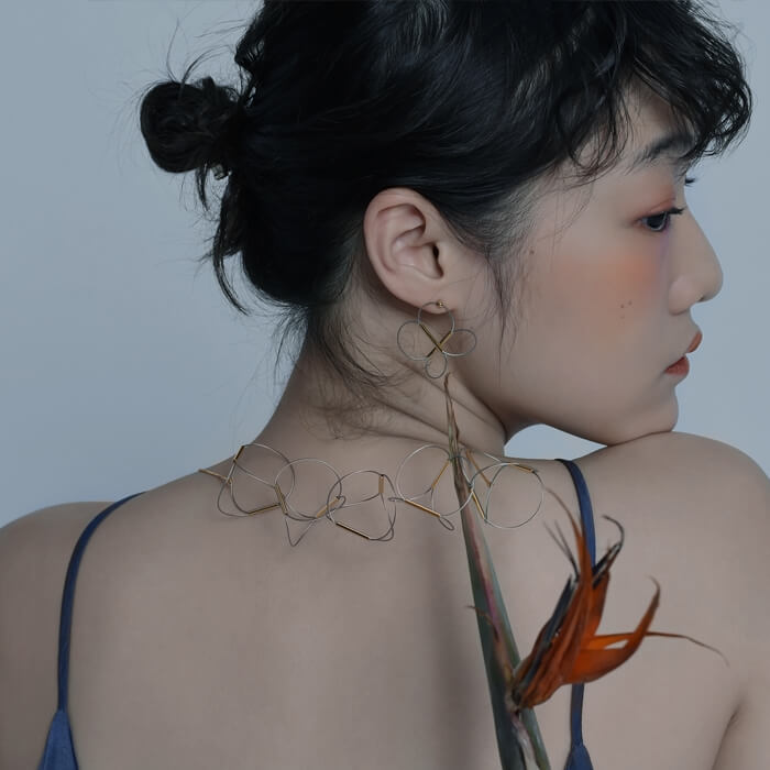 Organic Curved Line-Drawing Necklace (Quick to ship) - AHED Project