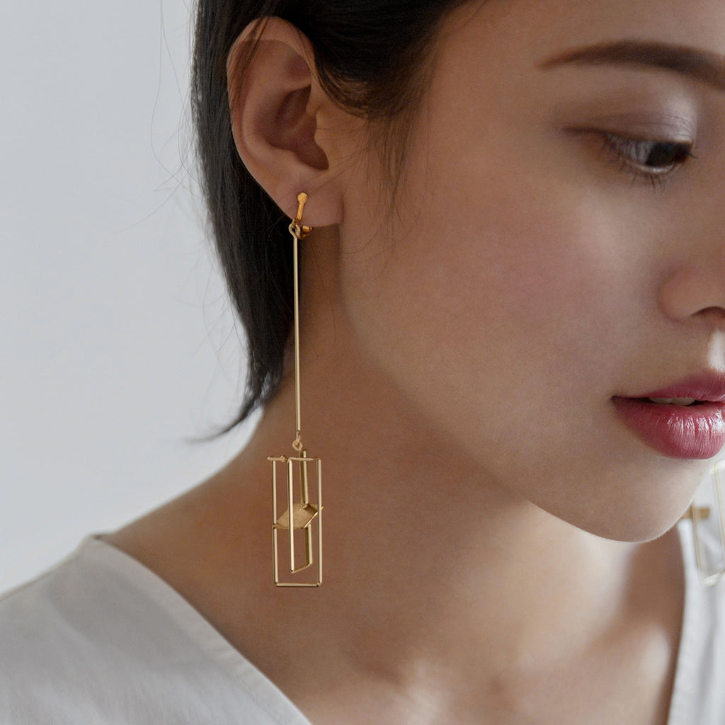 Geo Architectural Drop Earrings - AHED Project