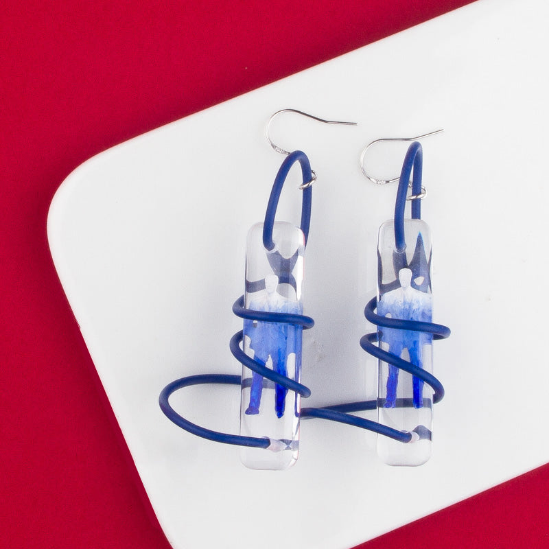 3D Spiral Figurines Drop Earrings - AHED Project