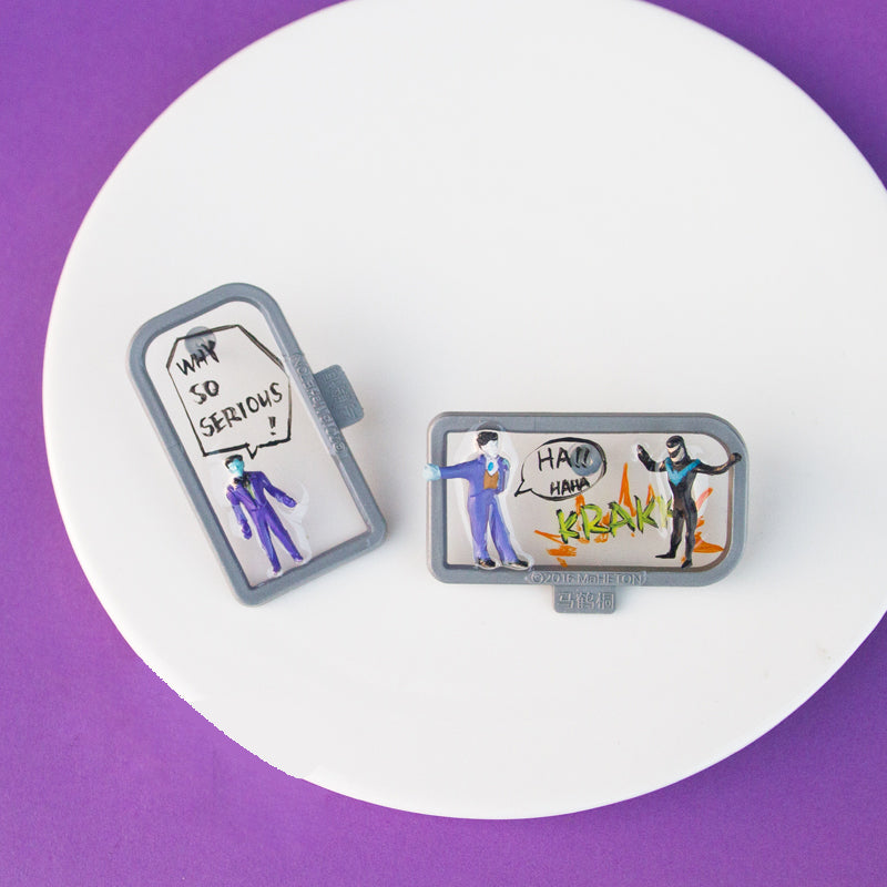 Engaging Conversation Comic Frame Stud Earrings - AHED Project