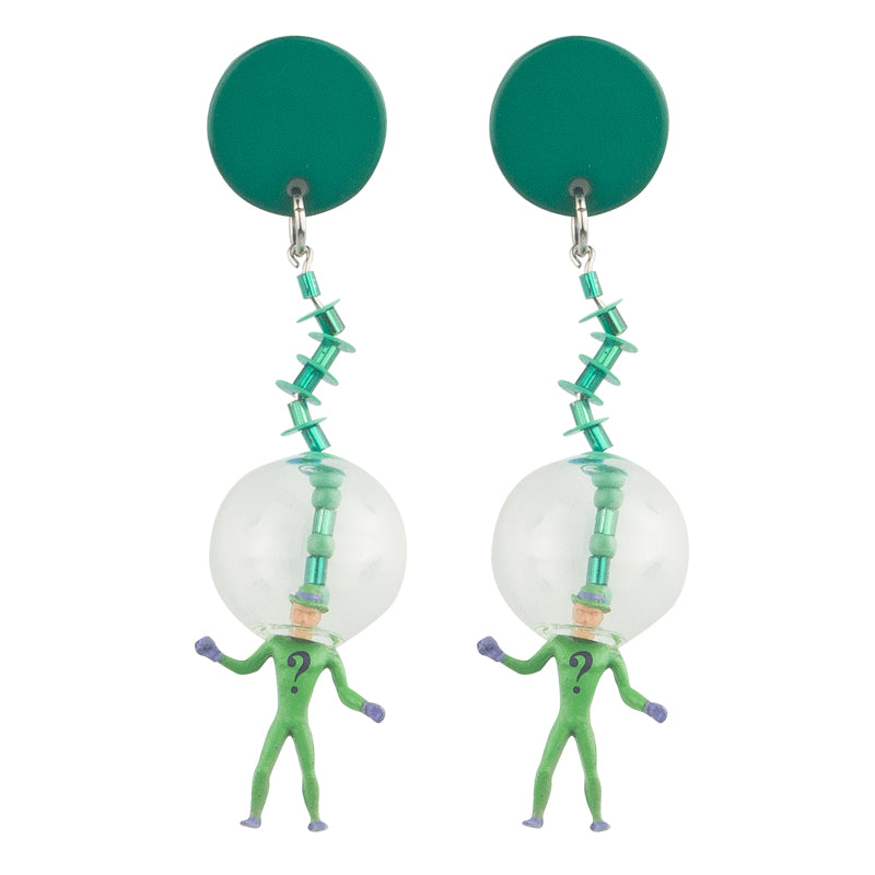 Glass Ball Question Mark Figure Stud Earrings - AHED Project