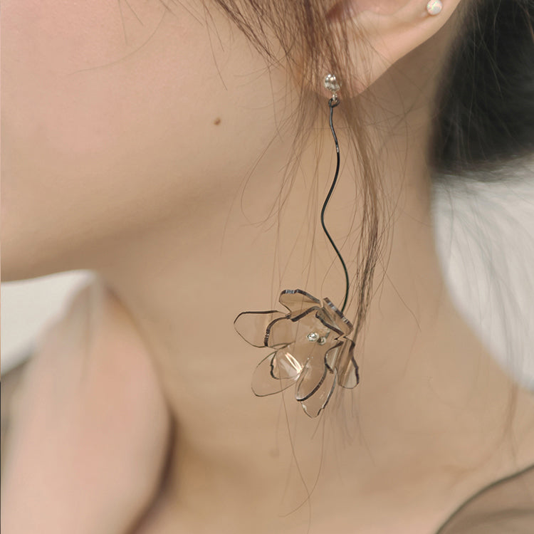 Smoky Bloom Series - Ethereal Acrylic Flower Drop Earring - AHED Project
