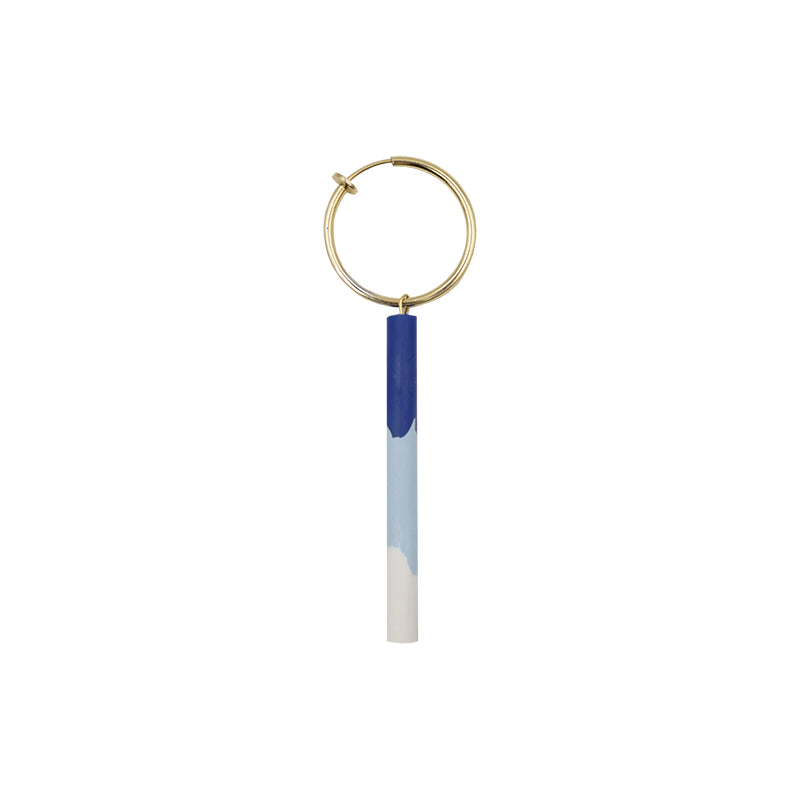 Klein Blue Hybrid Clay Drop Bar Ear Clips (Quick to ship) - AHED Project