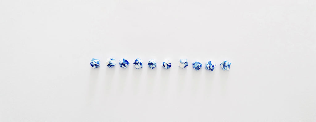 Klein Blue Hand-Cut Clay Studs Earrings (Quick to ship) - AHED Project