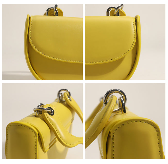 Artsy Top Handle Box Crossbody Bag - Yellow & White – AHED Project