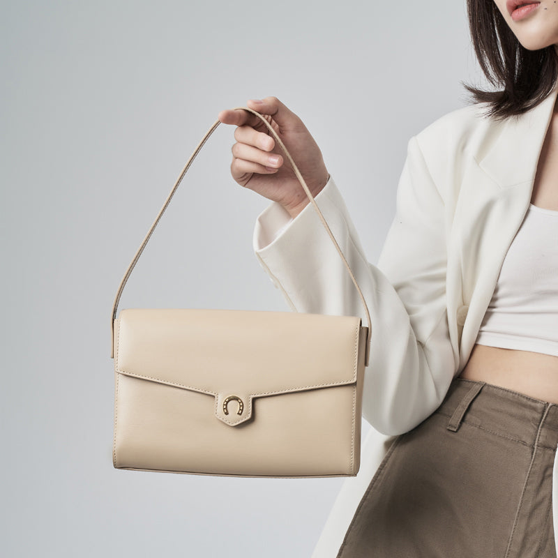 Box Calf Shoulder/Underarm Bag - Pavlova – AHED Project