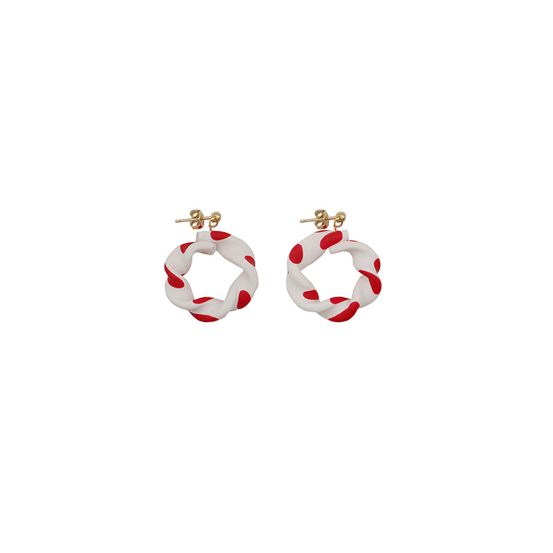 Lovely Polka Dot Twisted Hoop Earrings - AHED Project
