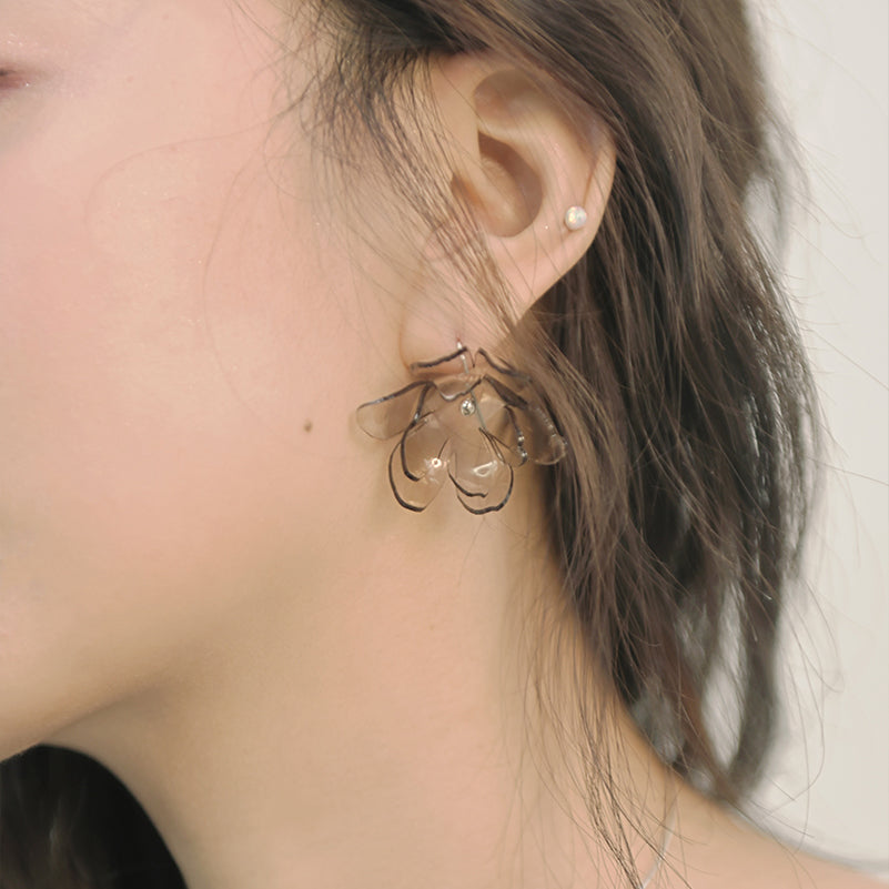 Smoky Bloom Series - Ethereal Acrylic Flower Stud Earring - AHED Project