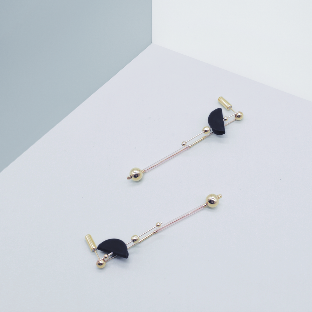 Balance Series - Balance Beam High-Low Drop Earrings - AHED Project