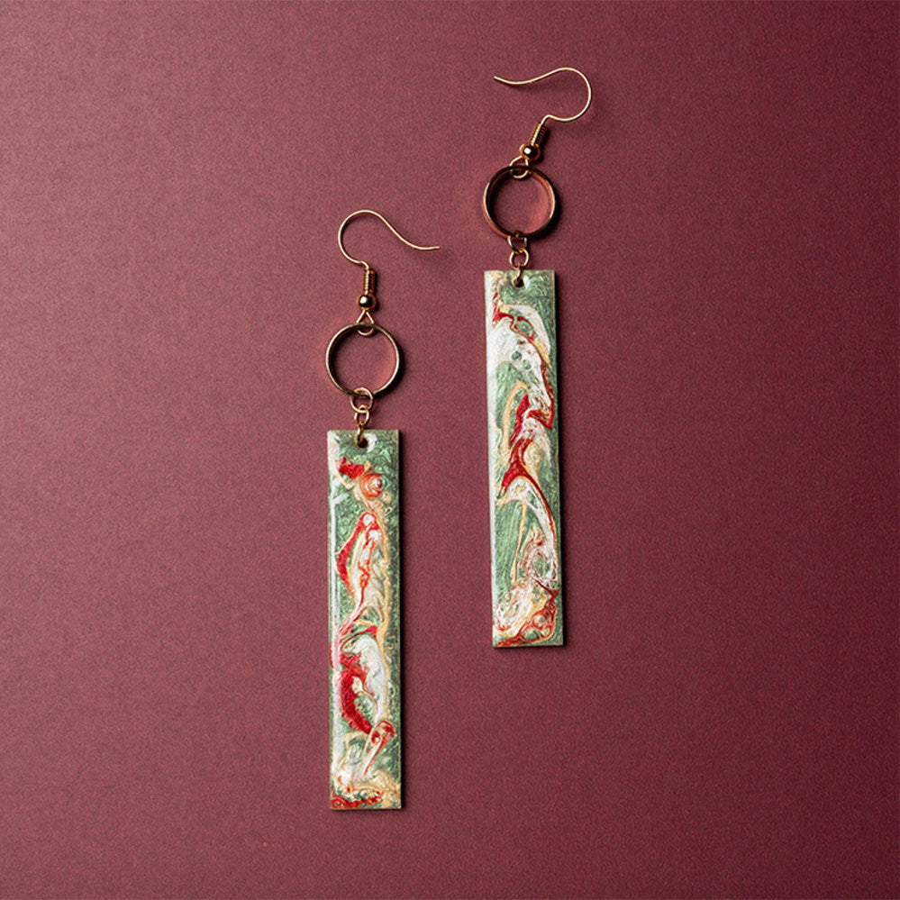 Mogao Cave Murals Inspired Drop Bar Earrings - AHED Project