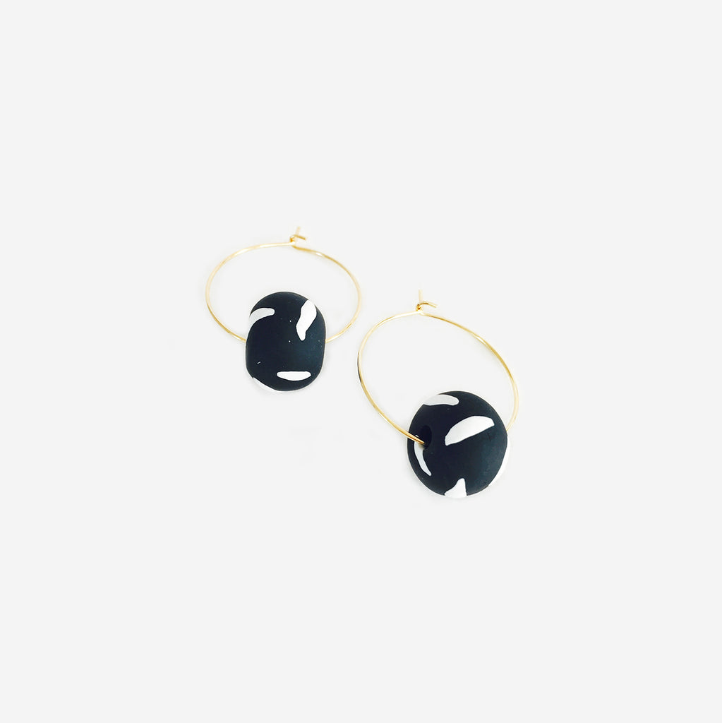 Delicate Clay Ball Drop Hoop Earrings - AHED Project