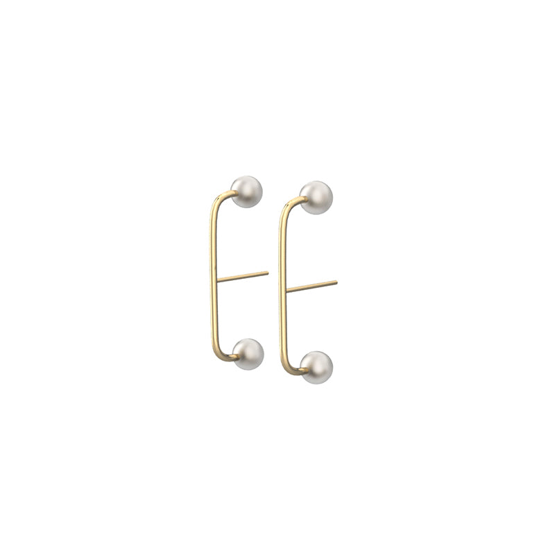 Gemini Inspired 14K Gold Filled Pearl Stud Earrings - AHED Project
