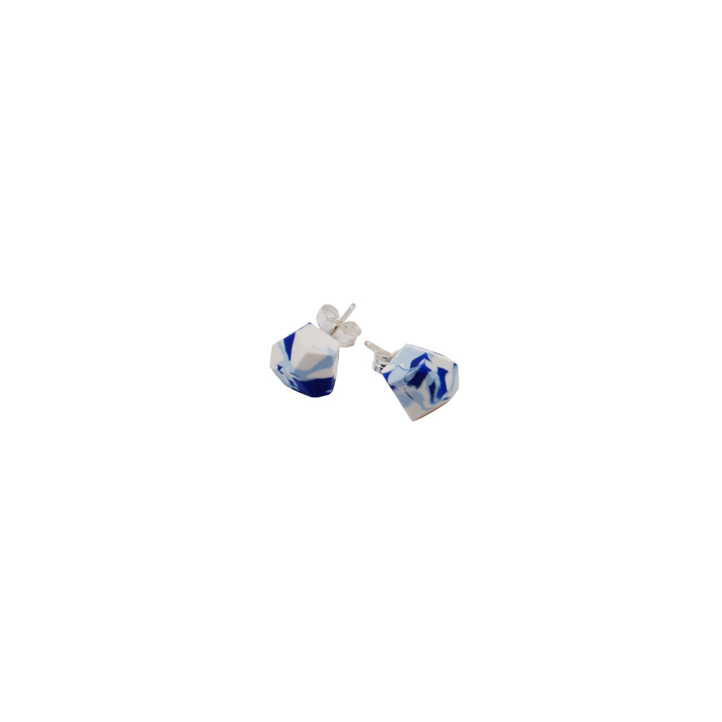 Klein Blue Hand-Cut Clay Studs Earrings (Quick to ship) - AHED Project