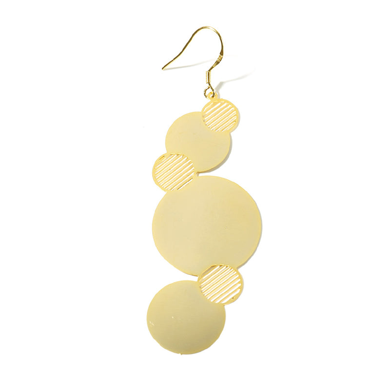 18K Gold Plated Mixed Link Discs Drop Earrings - AHED Project
