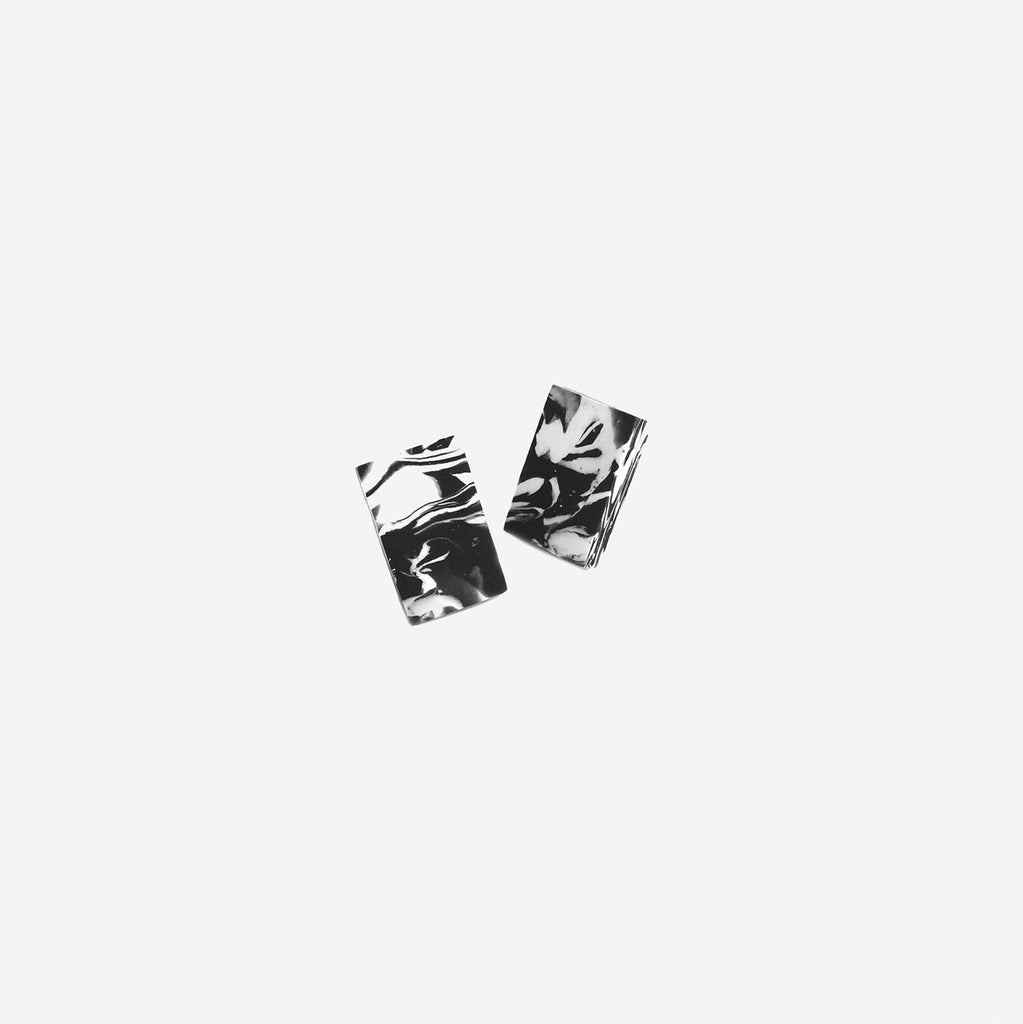 Ink Wash Painting Inspired Rectangular Stud Earrings - AHED Project