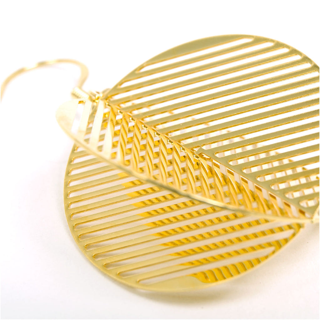 Gold Plated Cross Connect Discs Drop Earrings - AHED Project