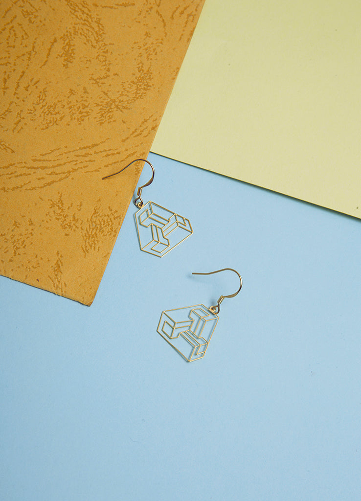Optical Illusion Geometric Drop Earrings - AHED Project