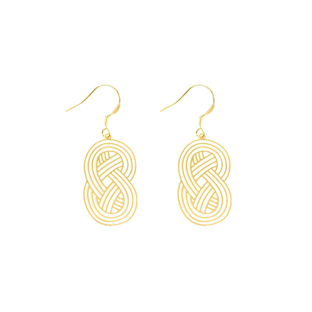18K Gold Plated Interweave Cutout Drop Earrings - AHED Project